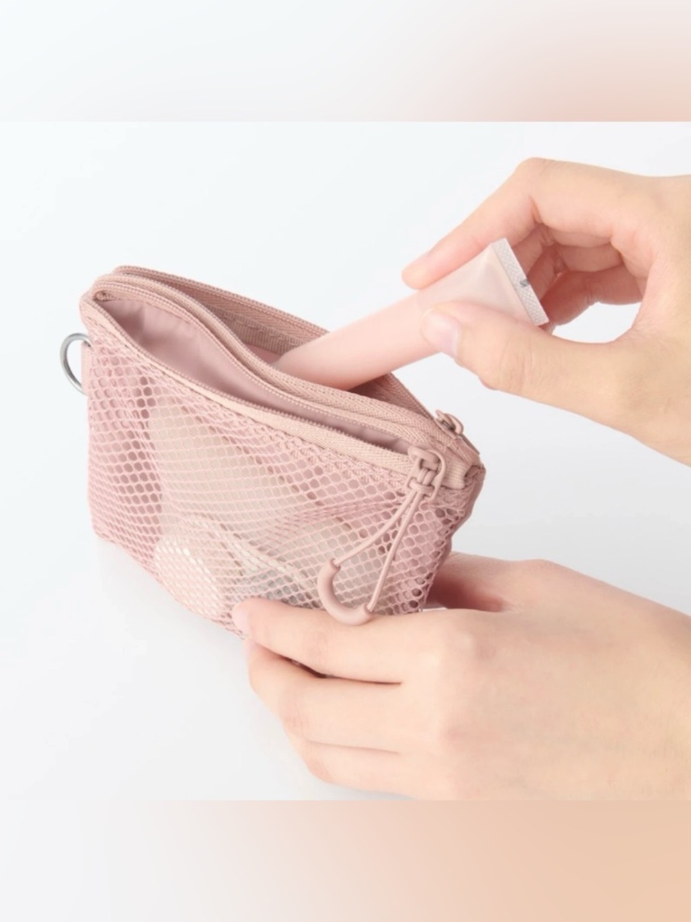 💝 Muji Polyester Two Zipper Case_Small_Pink_NWT 💝 - Picture 4 of 6